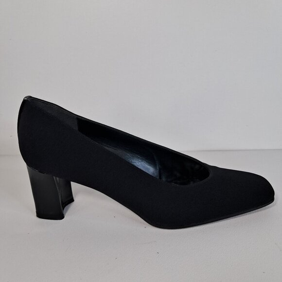 Stuart Weitzman Black Slip-On Block Heel Pumps Size 8B - Picture 6 of 13